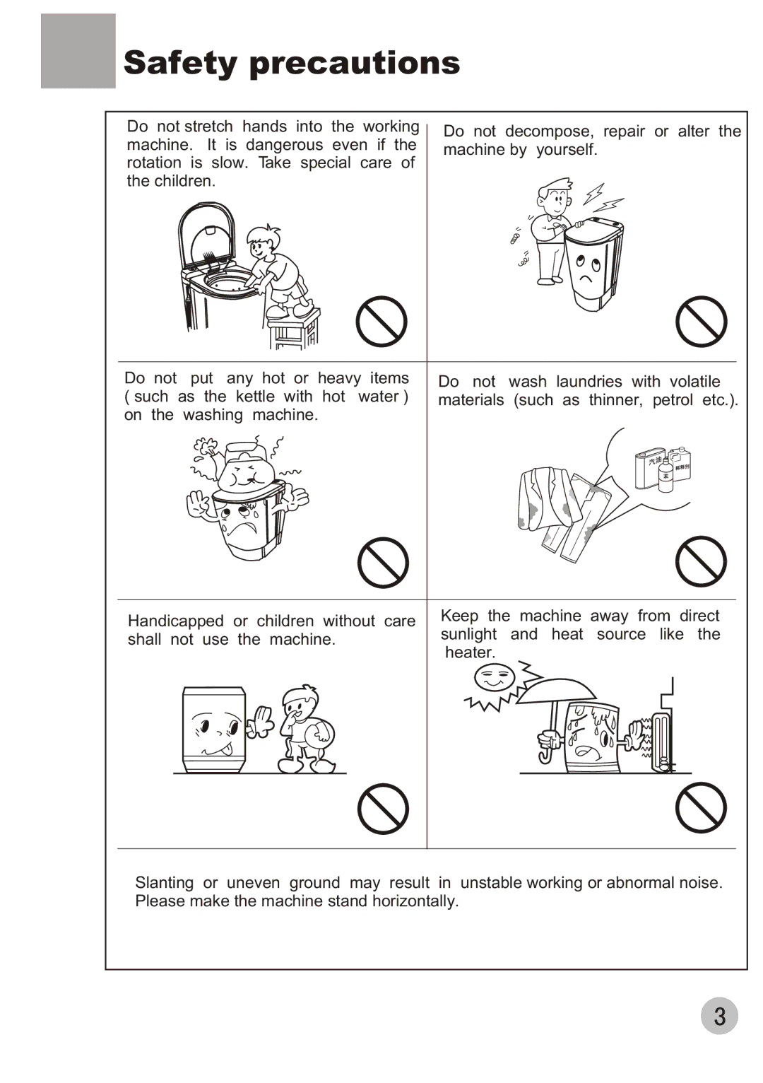 Haier T60-32 user manual Safety precautions 