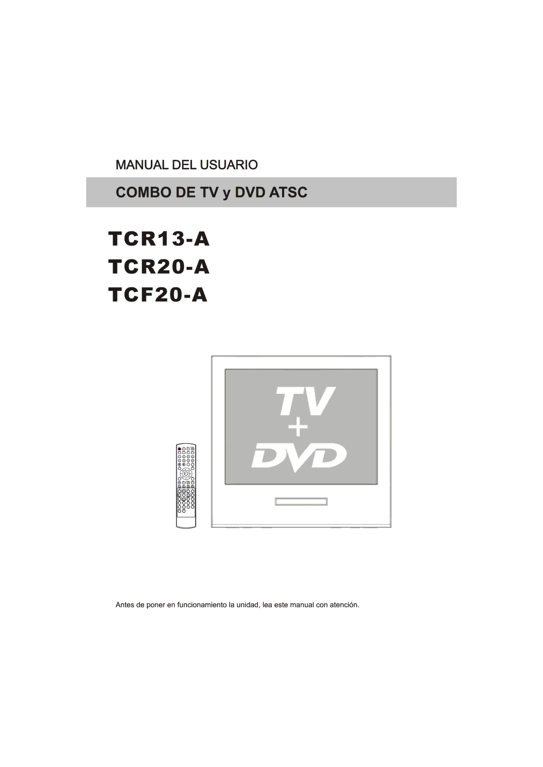 Haier owner manual TCR13-A TCR20-A TCF20-A 