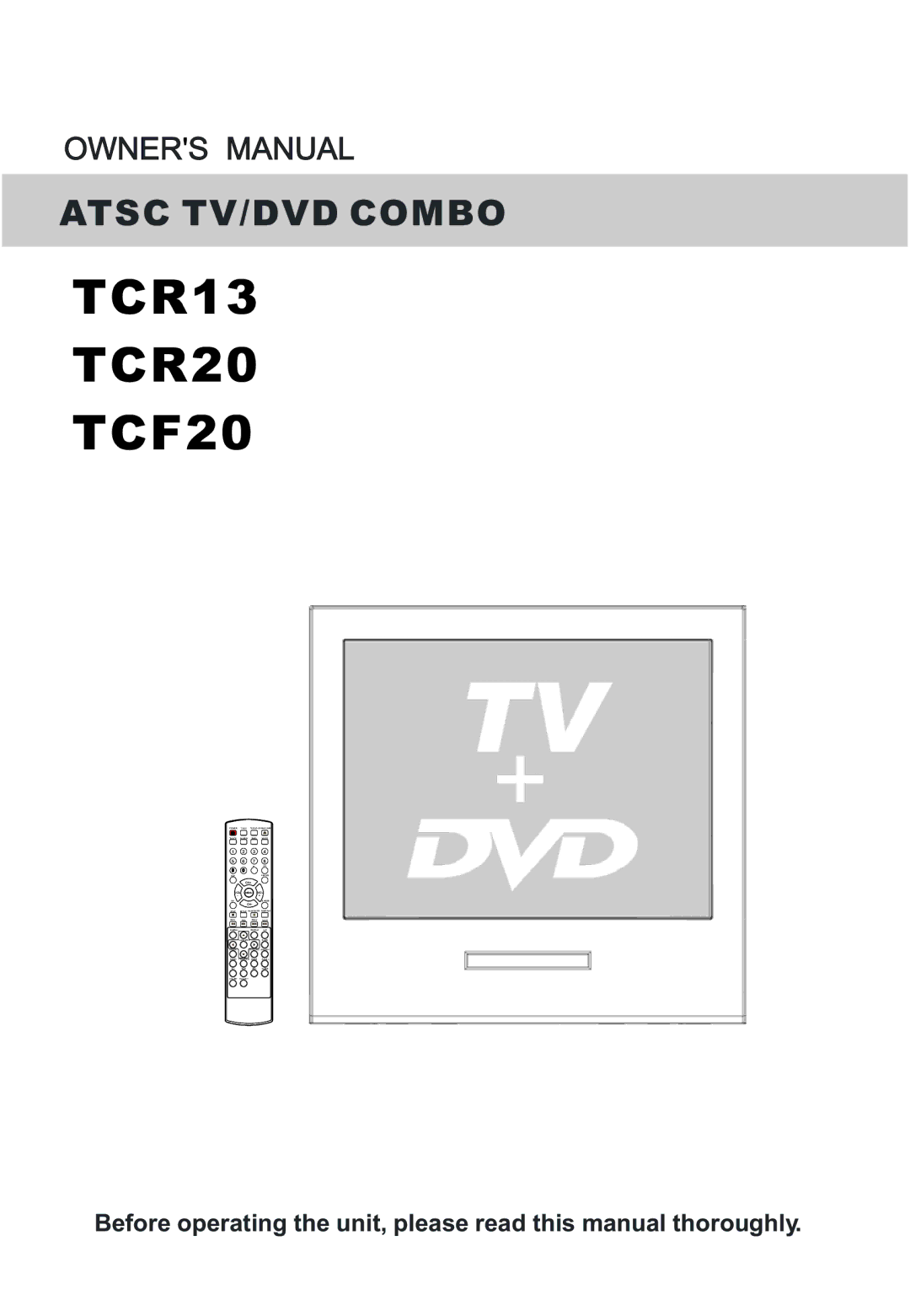 Haier owner manual TCR13 TCR20 TCF20 