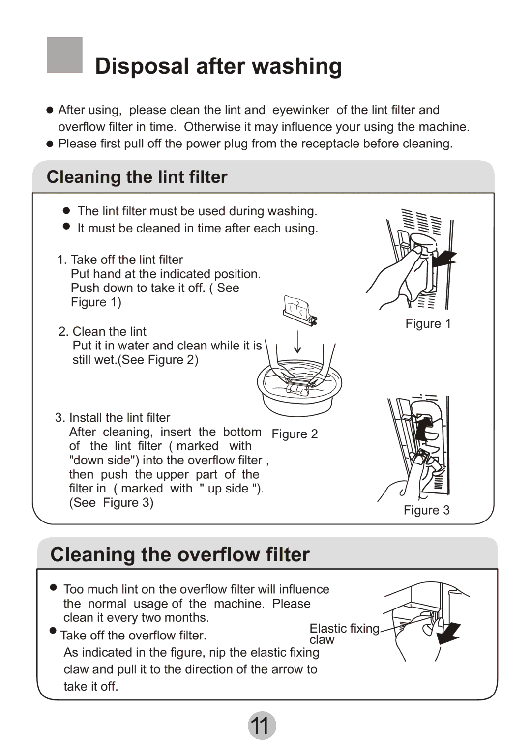 Haier Twin-tub Washing Machine user manual ÏDisposal´ º óafter´ washing À í, Cleaning the lint filter 