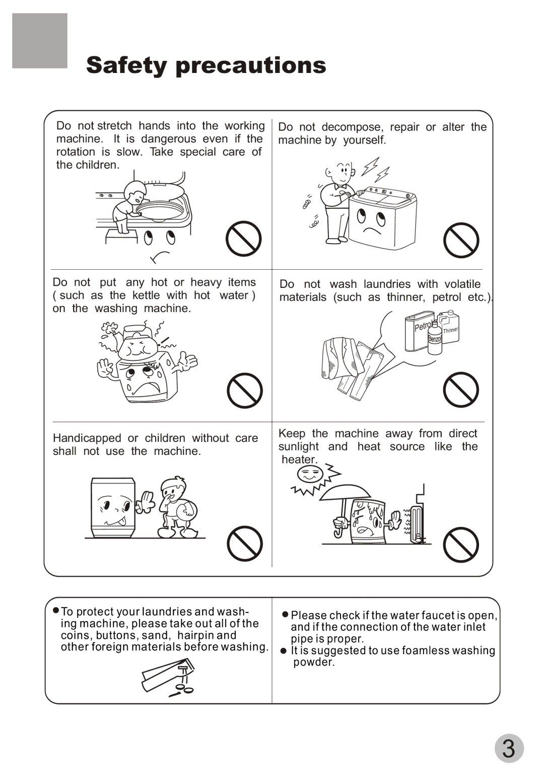 Haier Twin-tub Washing user manual Petrol 