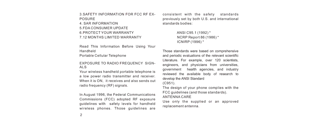 Haier V280 manual Exposure to Radio Frequency SIGN- ALS 