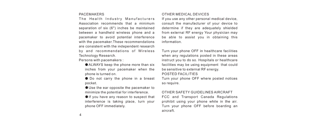 Haier V280 manual Pacemakers 