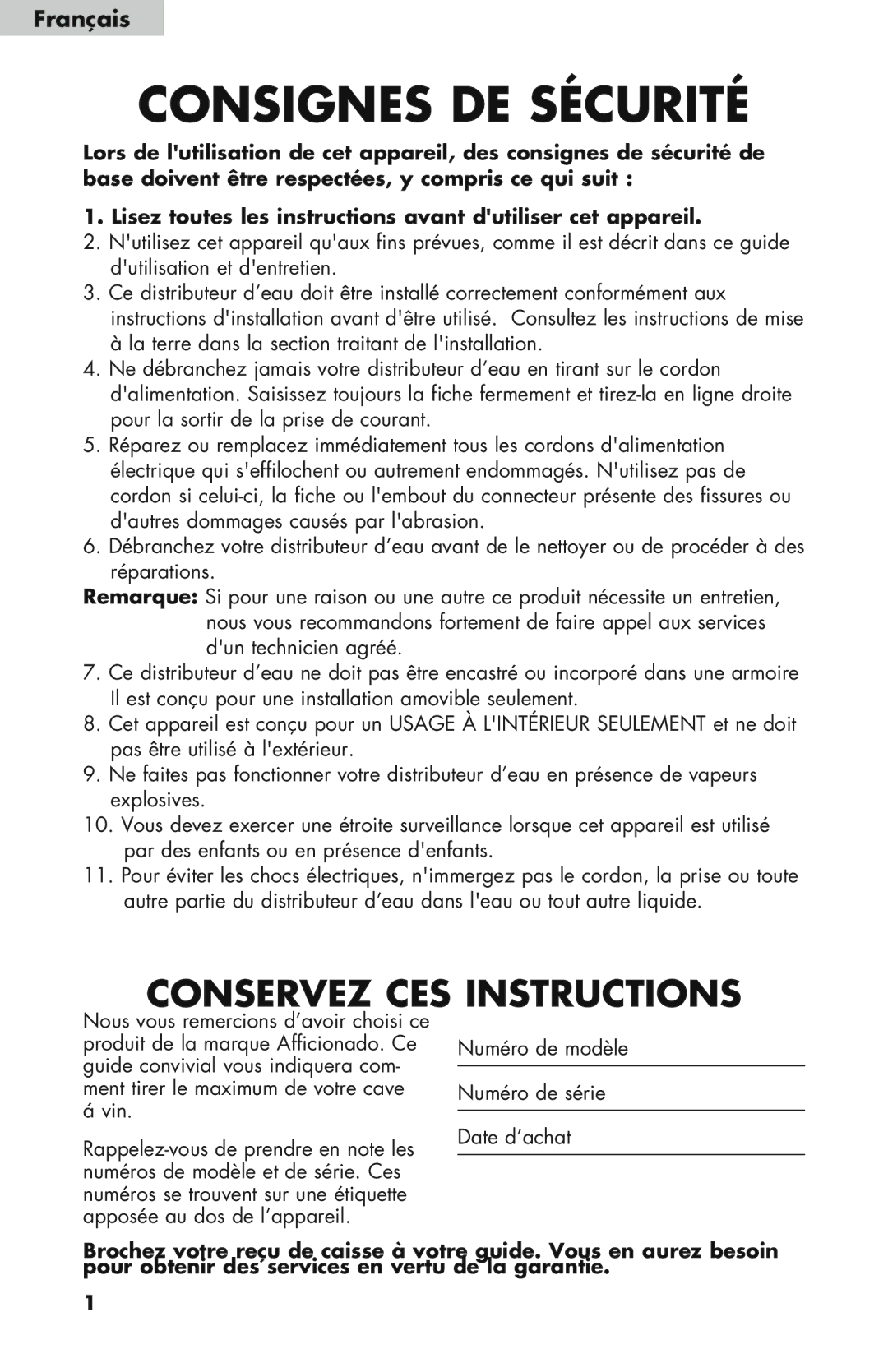 Haier WDNS121SS, WDNS32BW, WDNS115BW user manual Consignes DE Sécurité, Français 