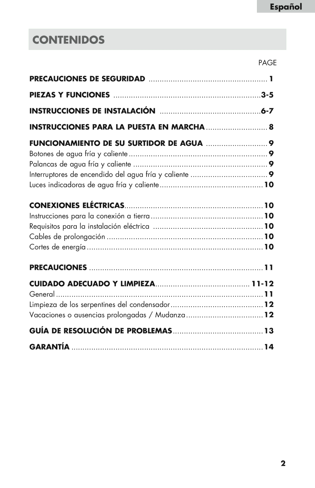 Haier WDNS121SS, WDNS32BW, WDNS115BW user manual Contenidos, Conexiones Eléctricas, Precauciones Cuidado Adecuado Y Limpieza 