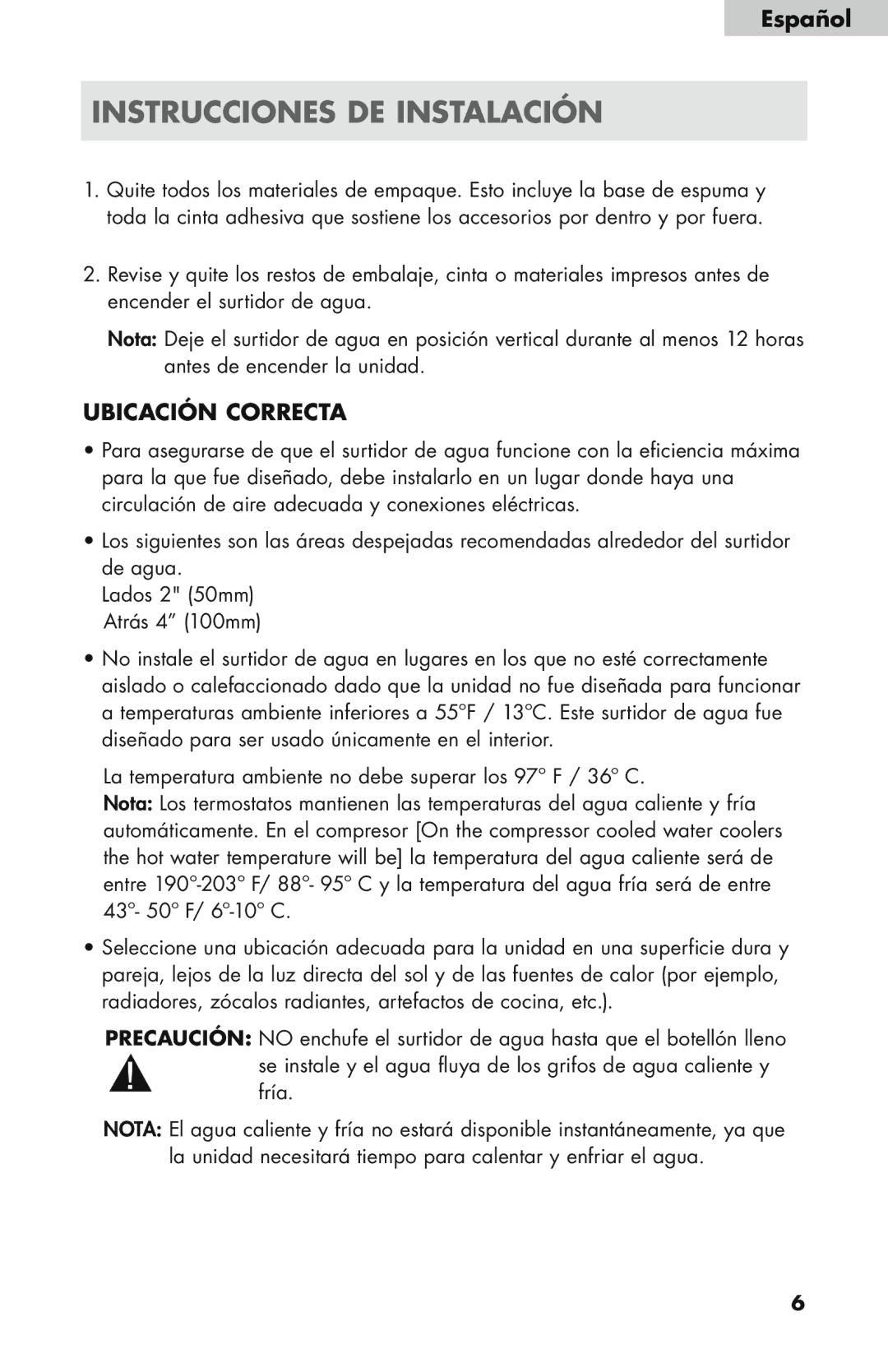 Haier WDNS115BW, WDNS32BW, WDNS121SS user manual Instrucciones DE Instalación, Ubicación Correcta 