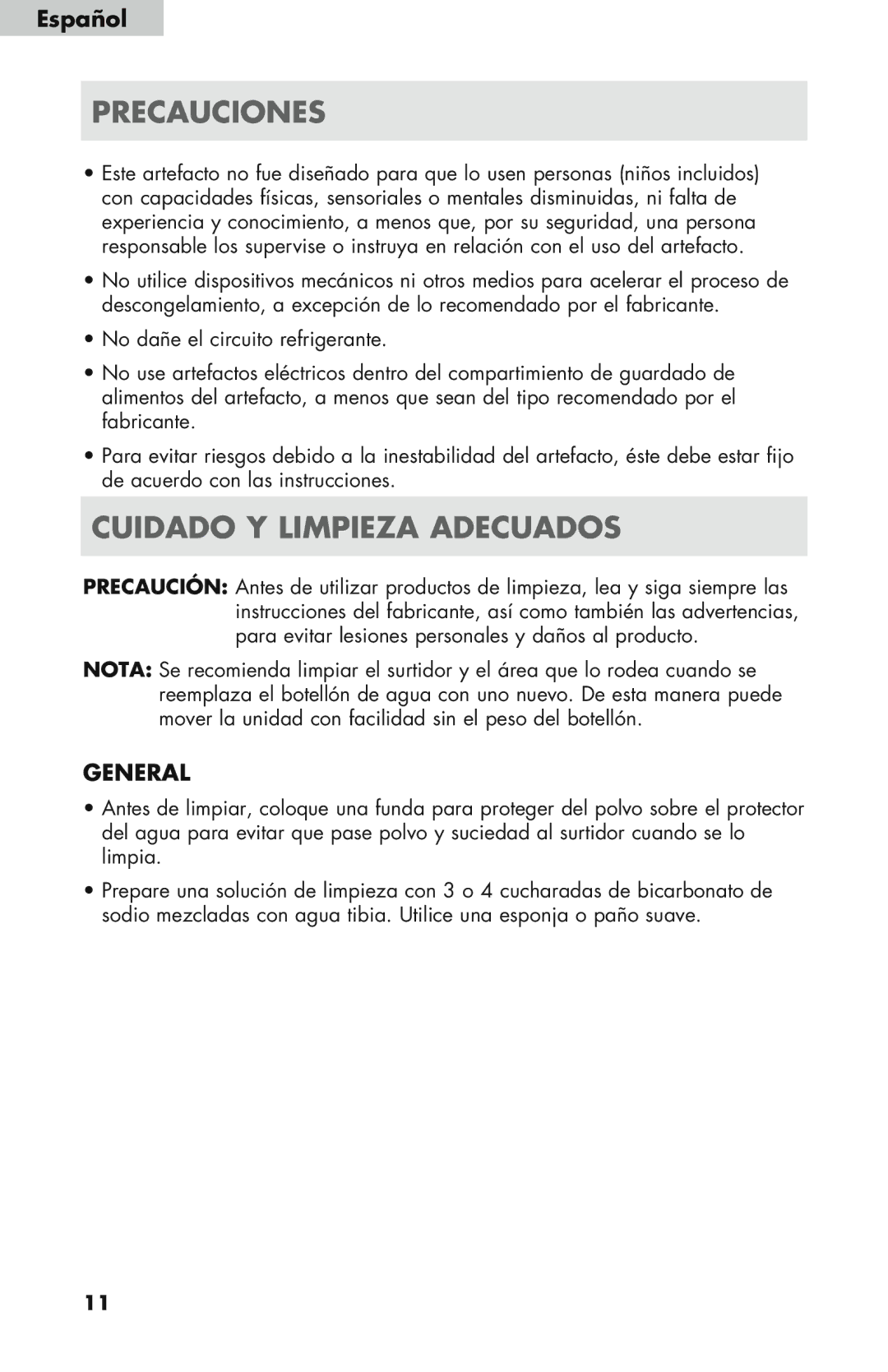 Haier WDNS121SS, WDNS32BW, WDNS115BW user manual Precauciones 