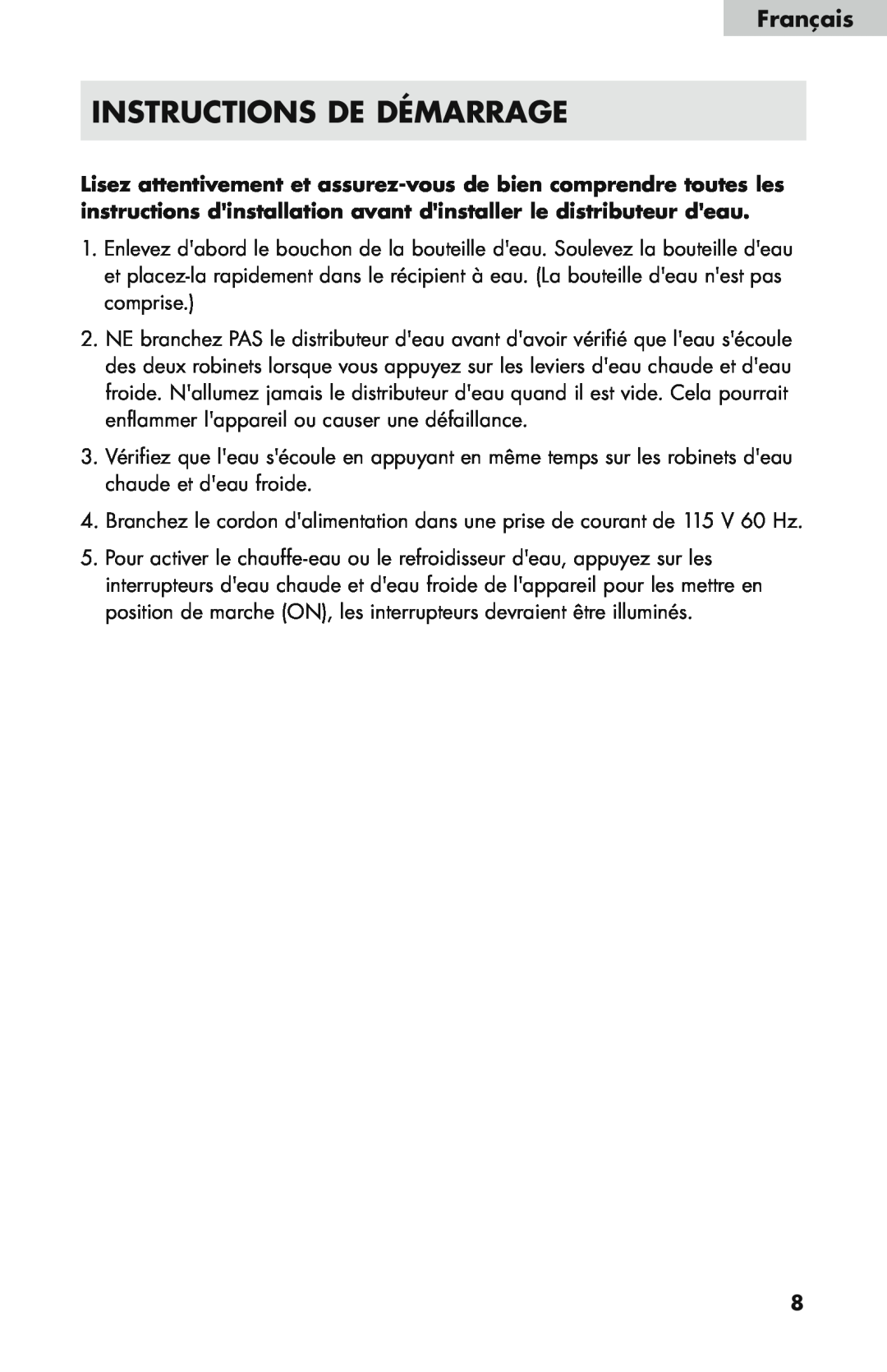 Haier WDNS115BW, WDNS32BW, WDNS121SS user manual Instructions De Démarrage, Français 