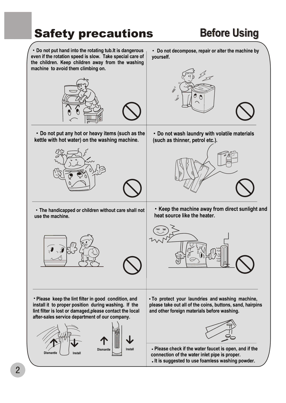 Haier WM6002A user manual Do not decompose, repair or alter the machine by yourself 