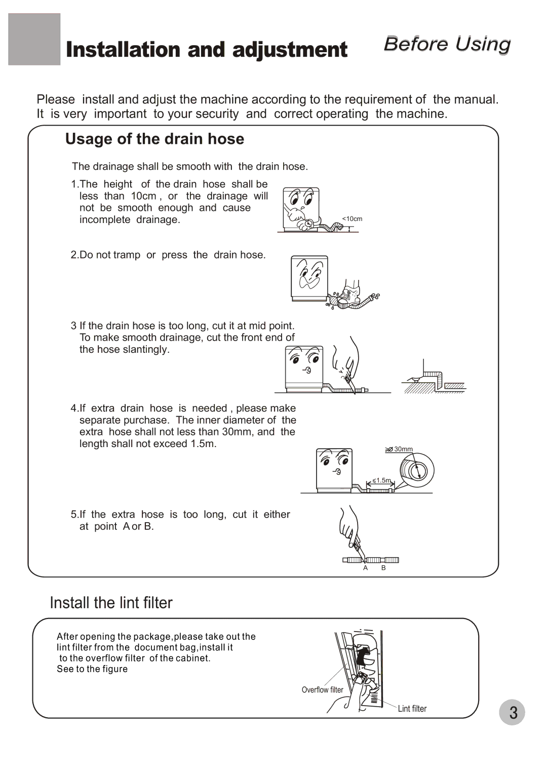 Haier WMS650 user manual Installation and adjustment 