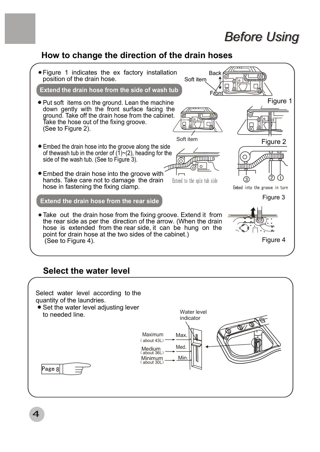 Haier WMS650 user manual How to change the direction of the drain hoses 