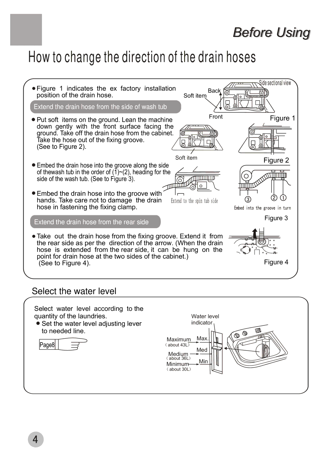 Haier WMS656 user manual How to change the direction of the drain hoses 