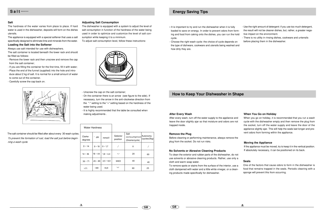 Haier WQP12-AFM2 manual L t Energy Saving Tips, How to Keep Your Dishwasher in Shape 