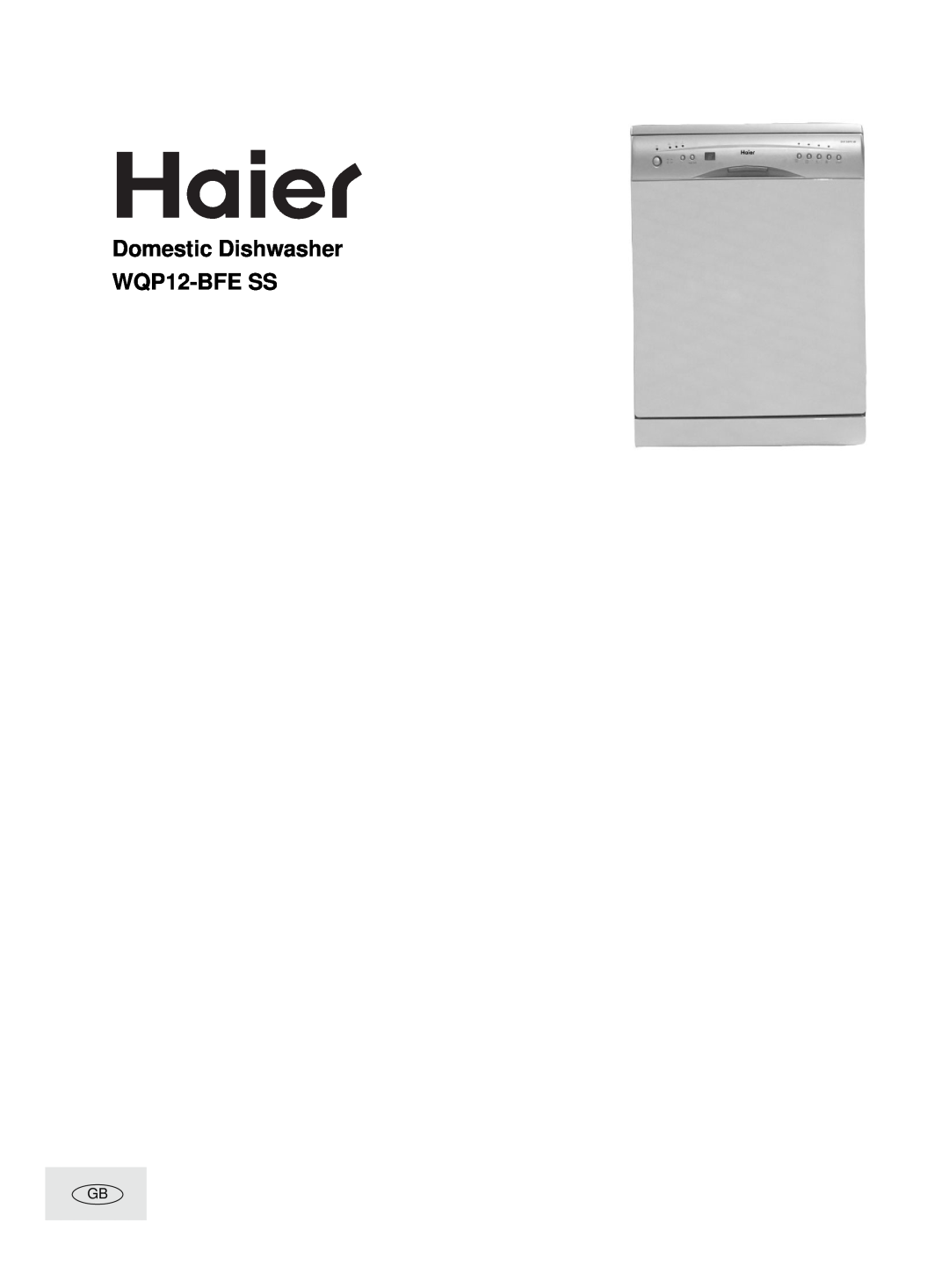 Haier manual Domestic Dishwasher WQP12-BFE SS 