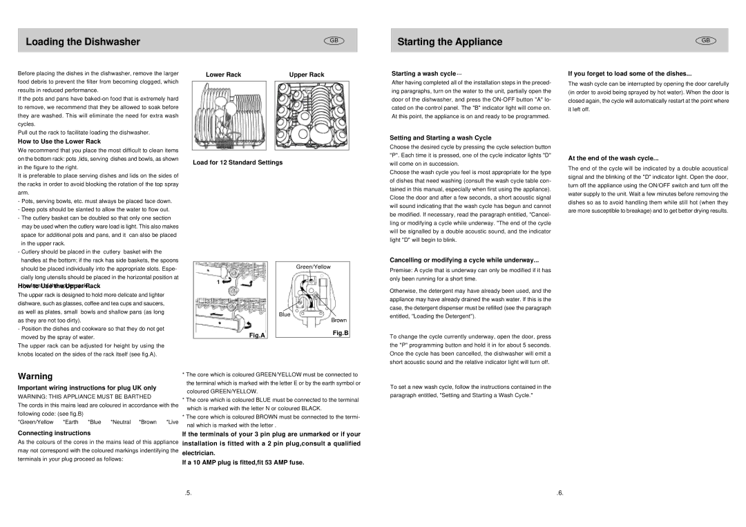 Haier WQP12-CBE3 manual Loading the Dishwasher Starting the Appliance 