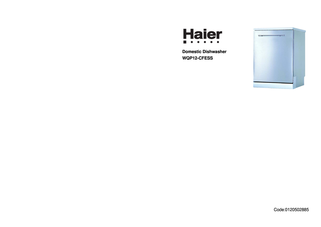 Haier manual Domestic Dishwasher WQP12-CFESS, Code0120502885 