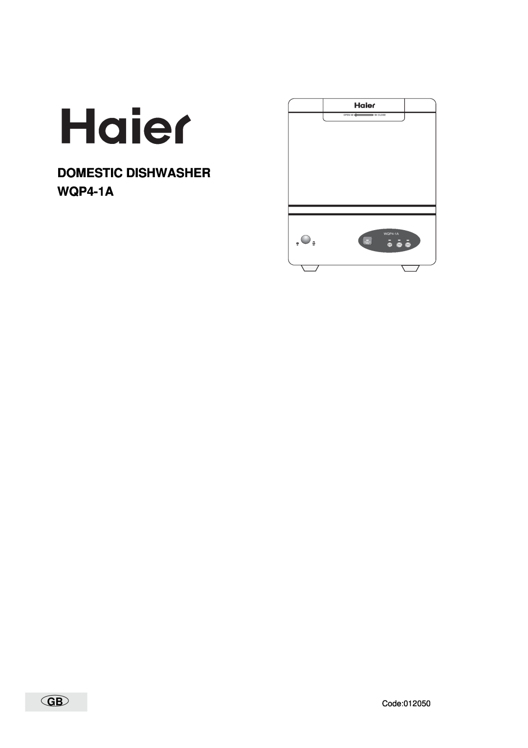 Haier manual DOMESTIC DISHWASHER WQP4-1A 