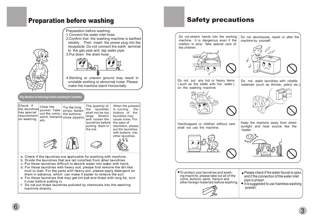 Haier XPB10-LAP user manual Preparation before washing 