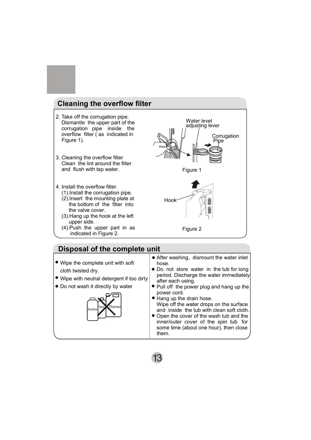 Haier XPB135-LA user manual Cleaning the overflow filter 