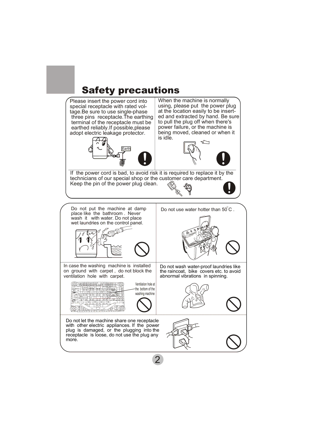 Haier XPB135-LA user manual Safety precautions 