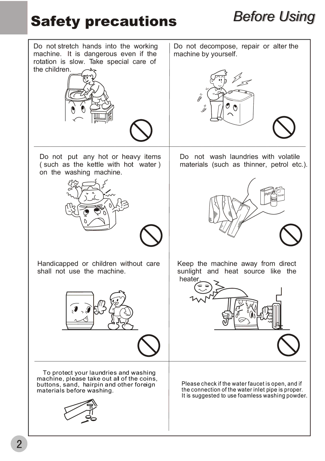 Haier XPB40-32 user manual Safety precautions 