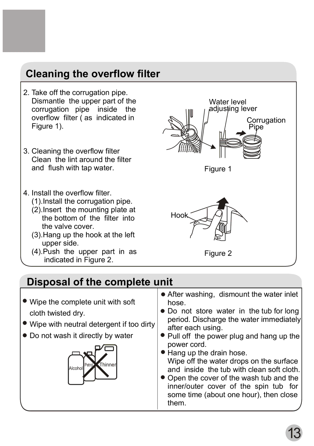 Haier XPB50-ASP user manual Cleaning the overflow filter 