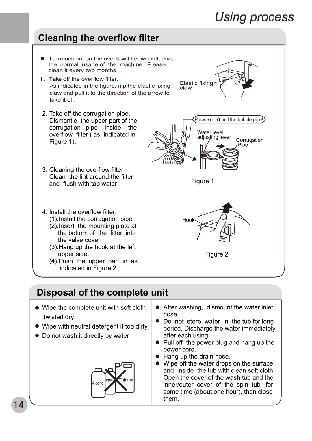 Haier XPB50-BS, XPB50-AS user manual Cleaning the overflow filter 