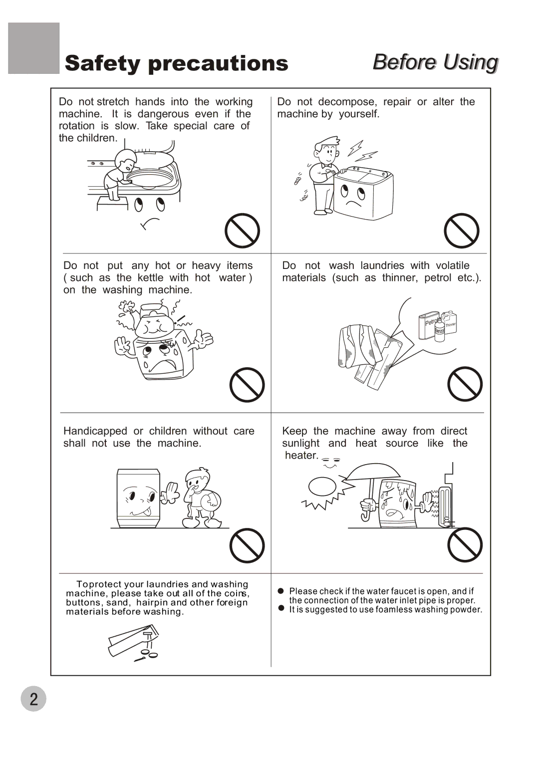 Haier XPB56-23S user manual Safety precautions 