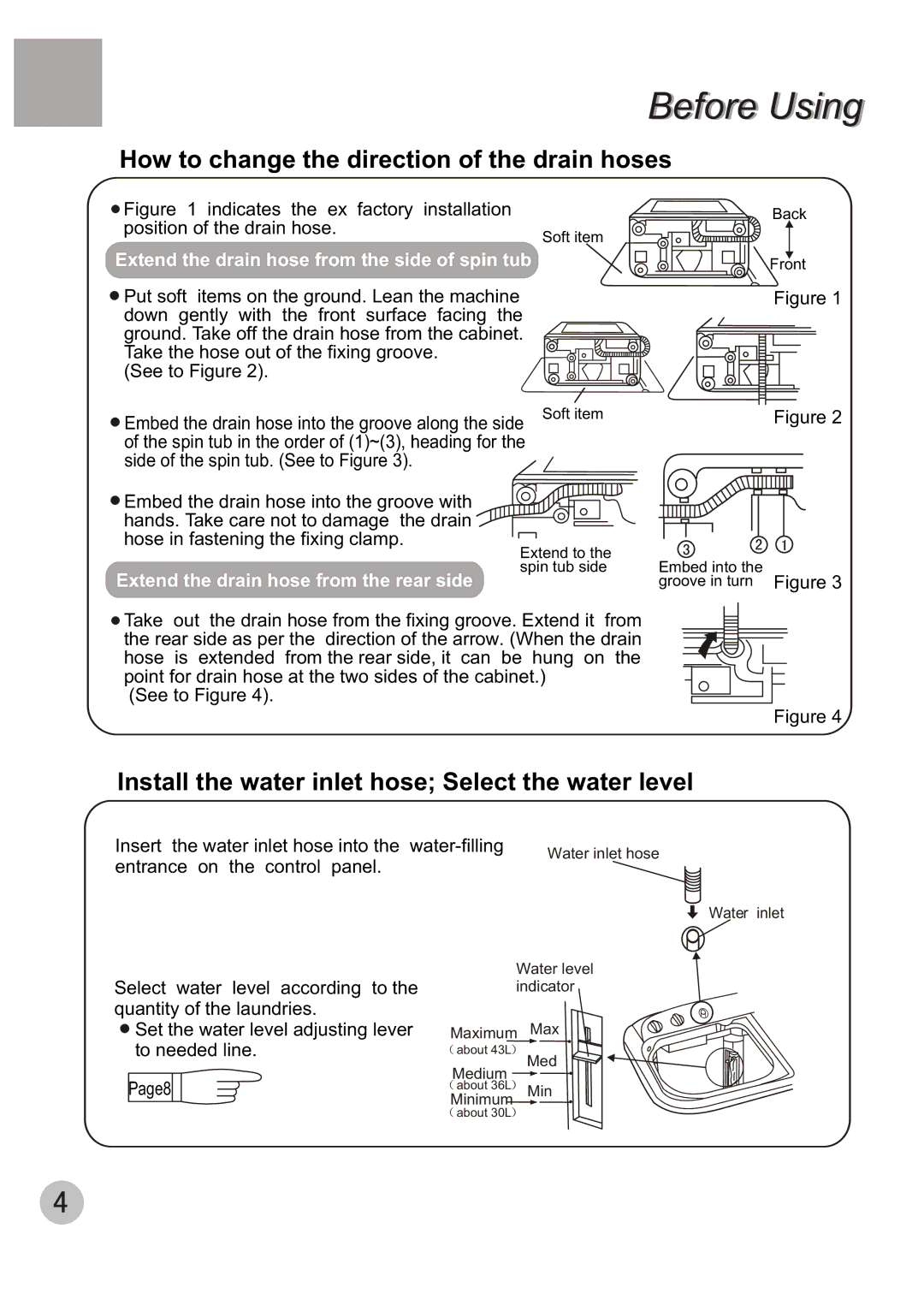 Haier XPB56-23S user manual How to change the direction of the drain hoses 