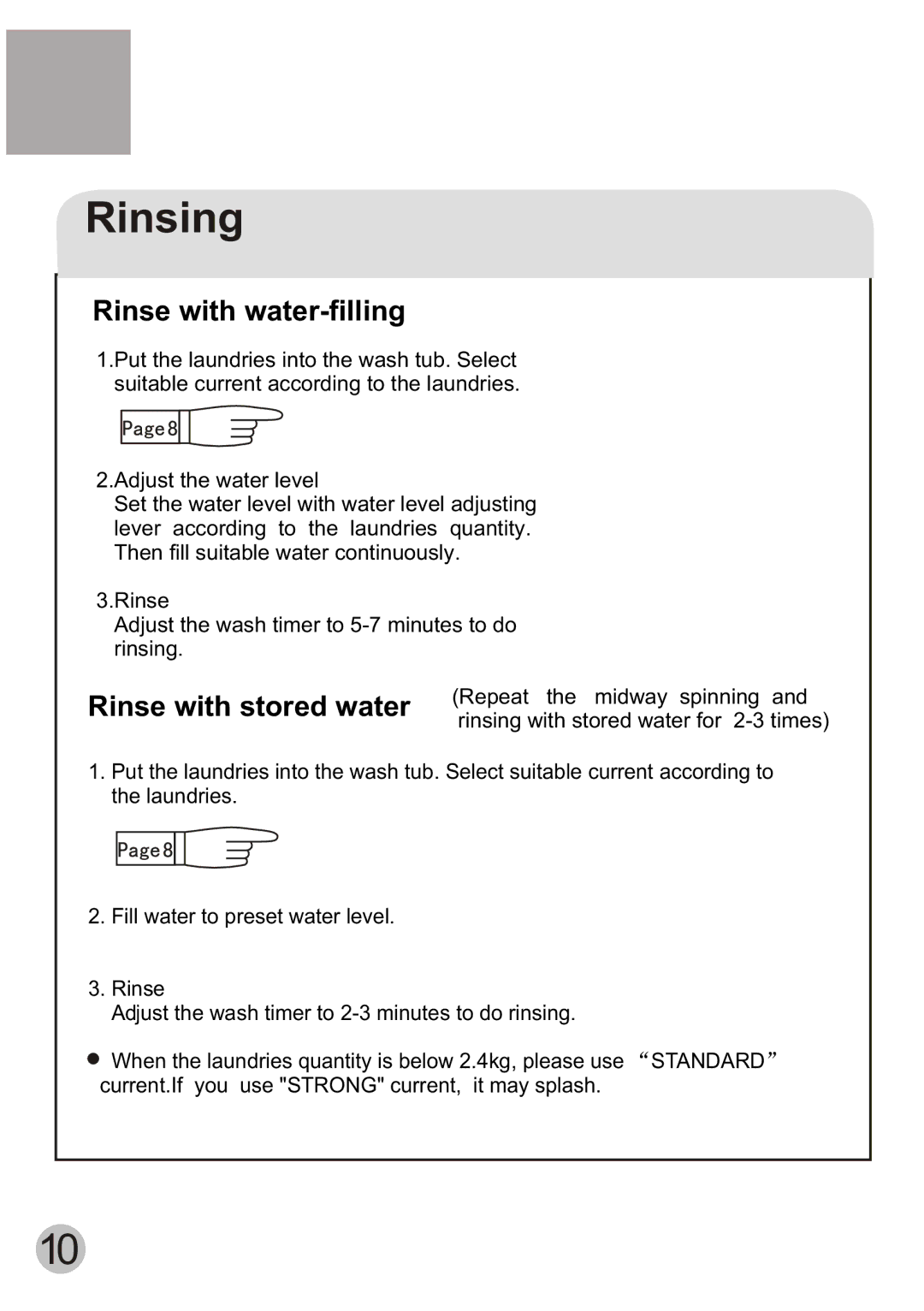 Haier XPB58-113S user manual Rinsing 