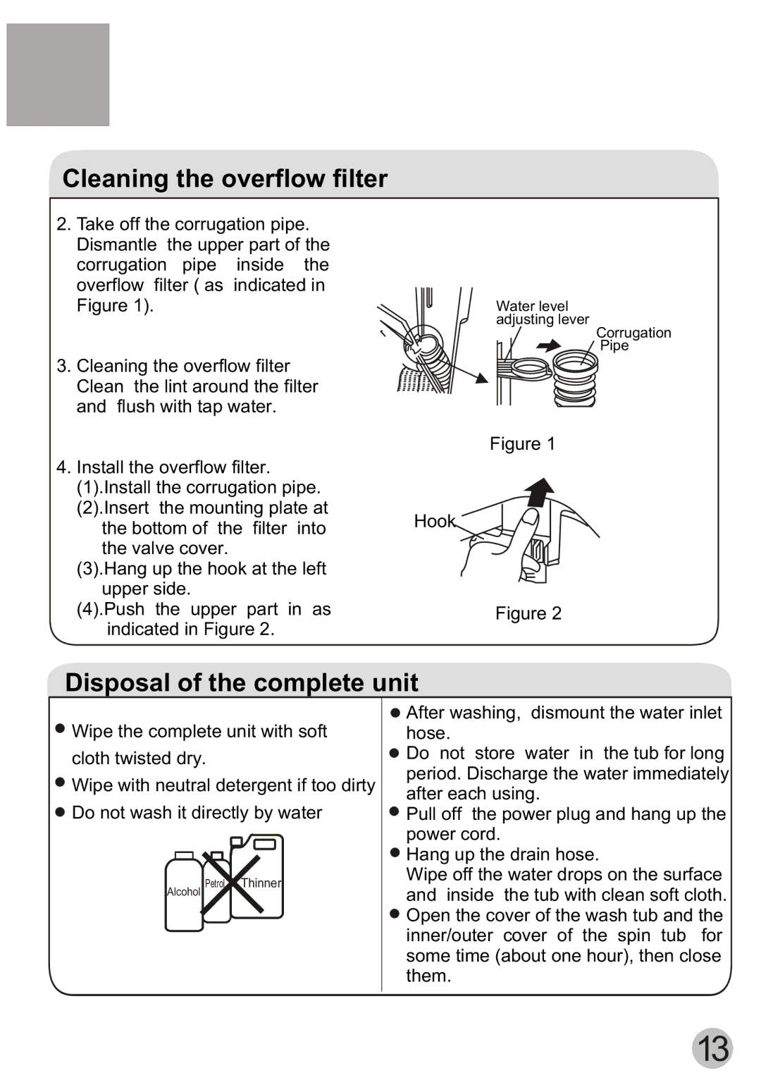 Haier XPB58-113S user manual Cleaning the overflow filter 