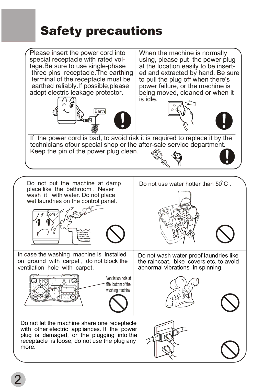 Haier XPB58-113S user manual Safety precautions 