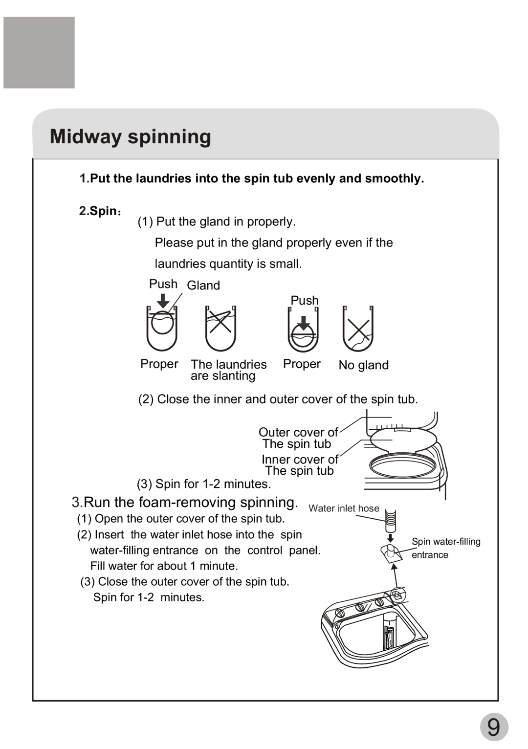 Haier XPB60-111S user manual Midway spinning 