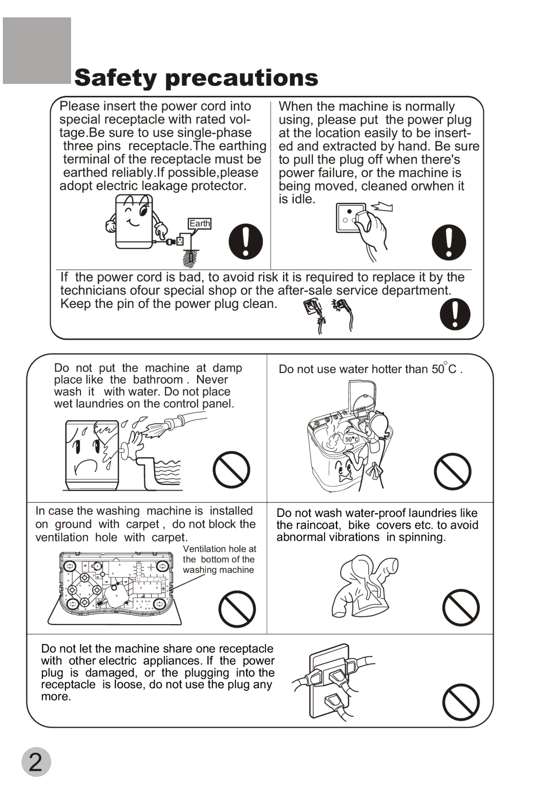 Haier XPB60-111S user manual Safety precautions 