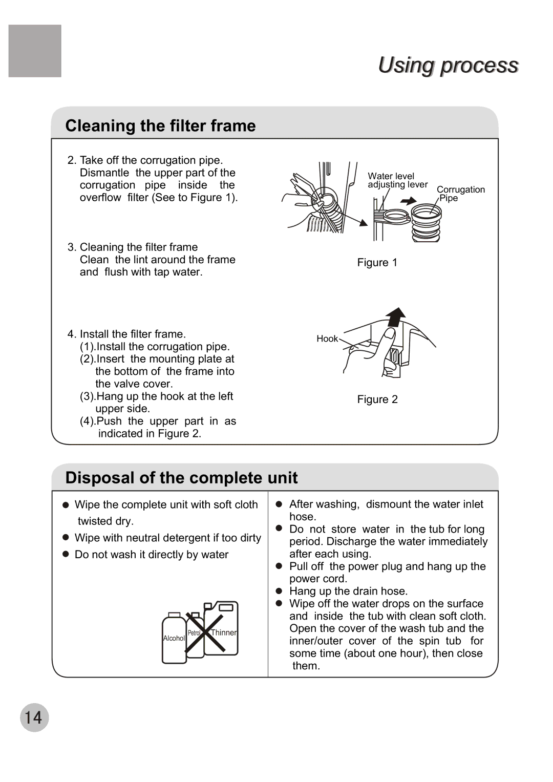 Haier XPB65-27QGS user manual Cleaning the filter frame 