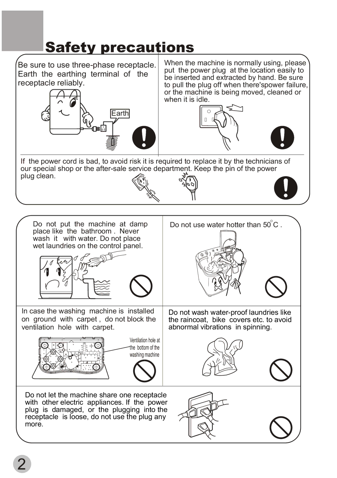 Haier XPB70-113S user manual Safety precautions 