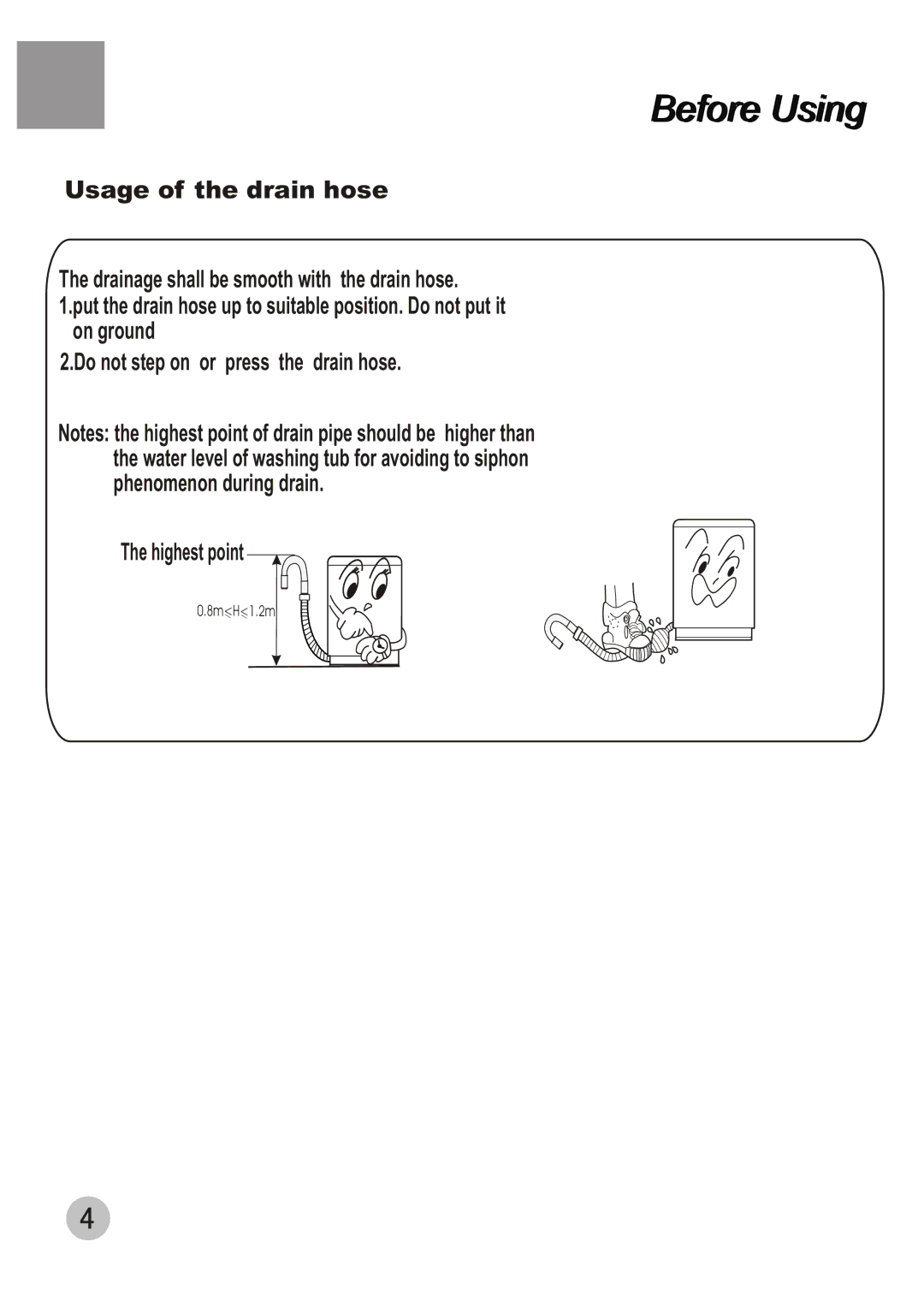 Haier XQB50-10A user manual Before Using 