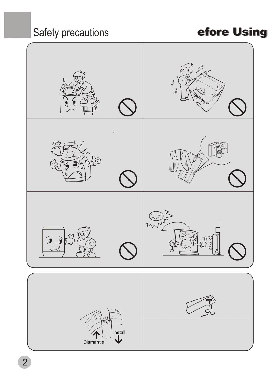 Haier XQB50-20 user manual Install Dismantle 