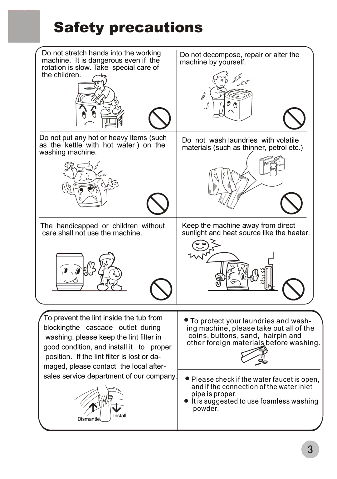 Haier XQB50-68 user manual Dismantle Install 