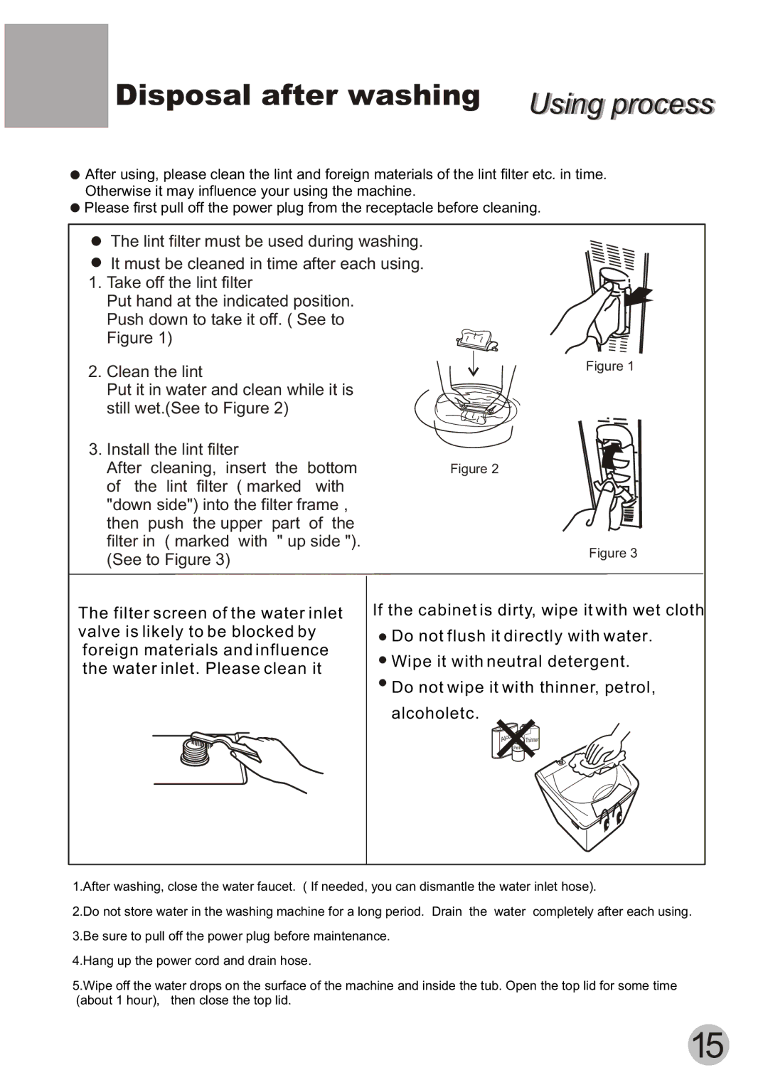 Haier XQB55-10H user manual Disposal after washing 