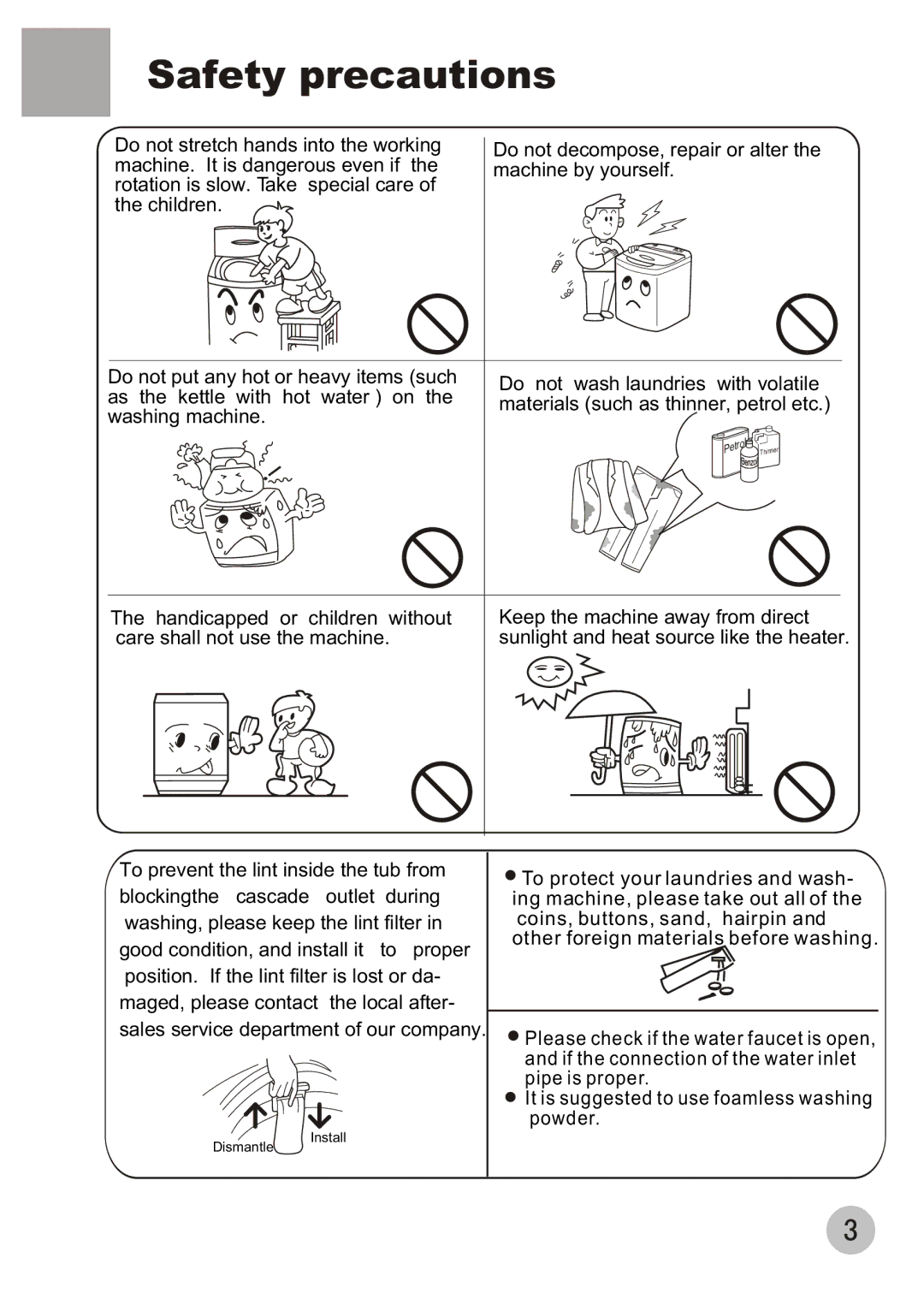 Haier XQB60-68 user manual Dismantle Install 