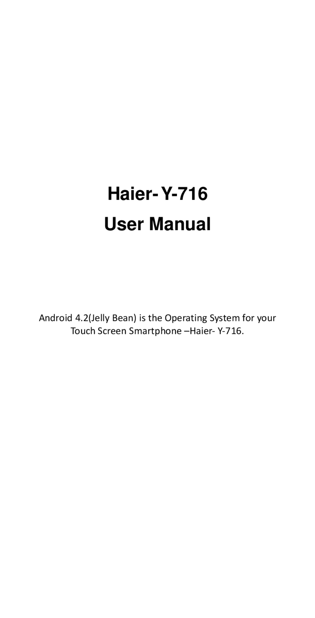 Haier user manual Haier- Y-716 