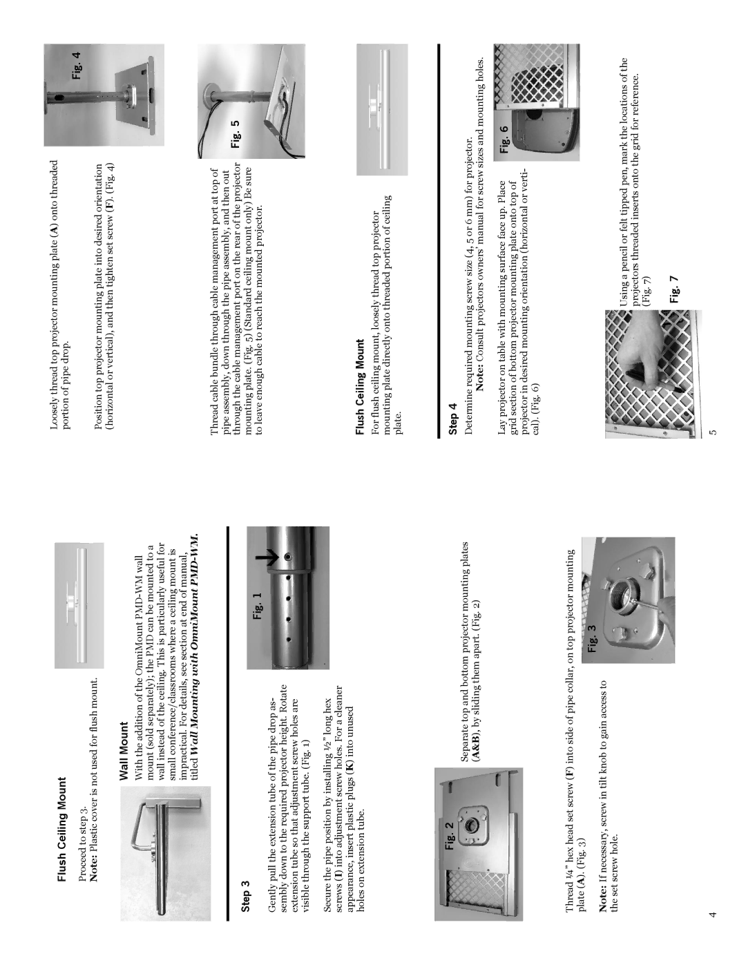 Hakuba PMD2, PMD1 installation instructions Flush Ceiling Mount, Wall Mount 