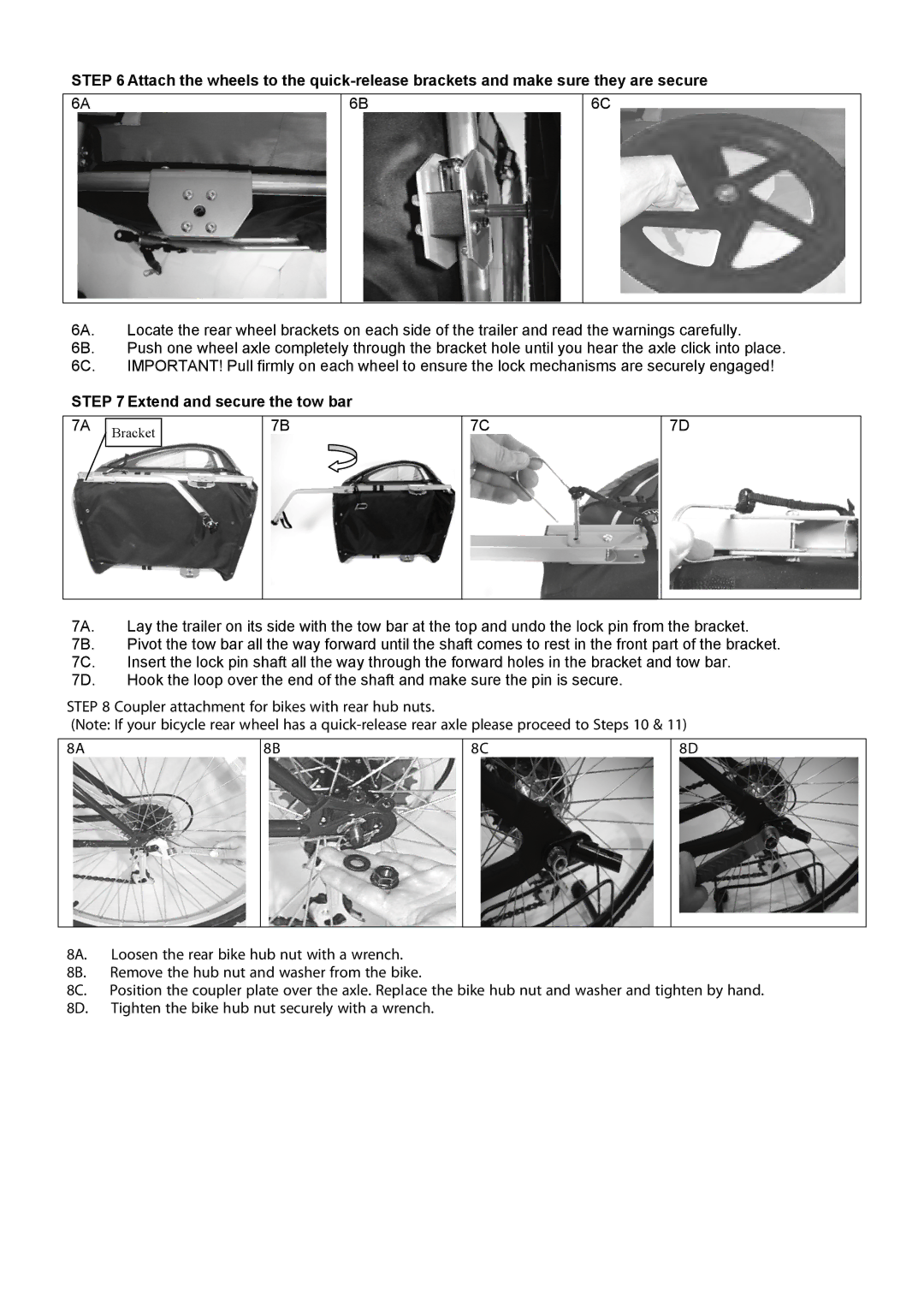 Halfords Bicycle Accessories manual Extend and secure the tow bar 