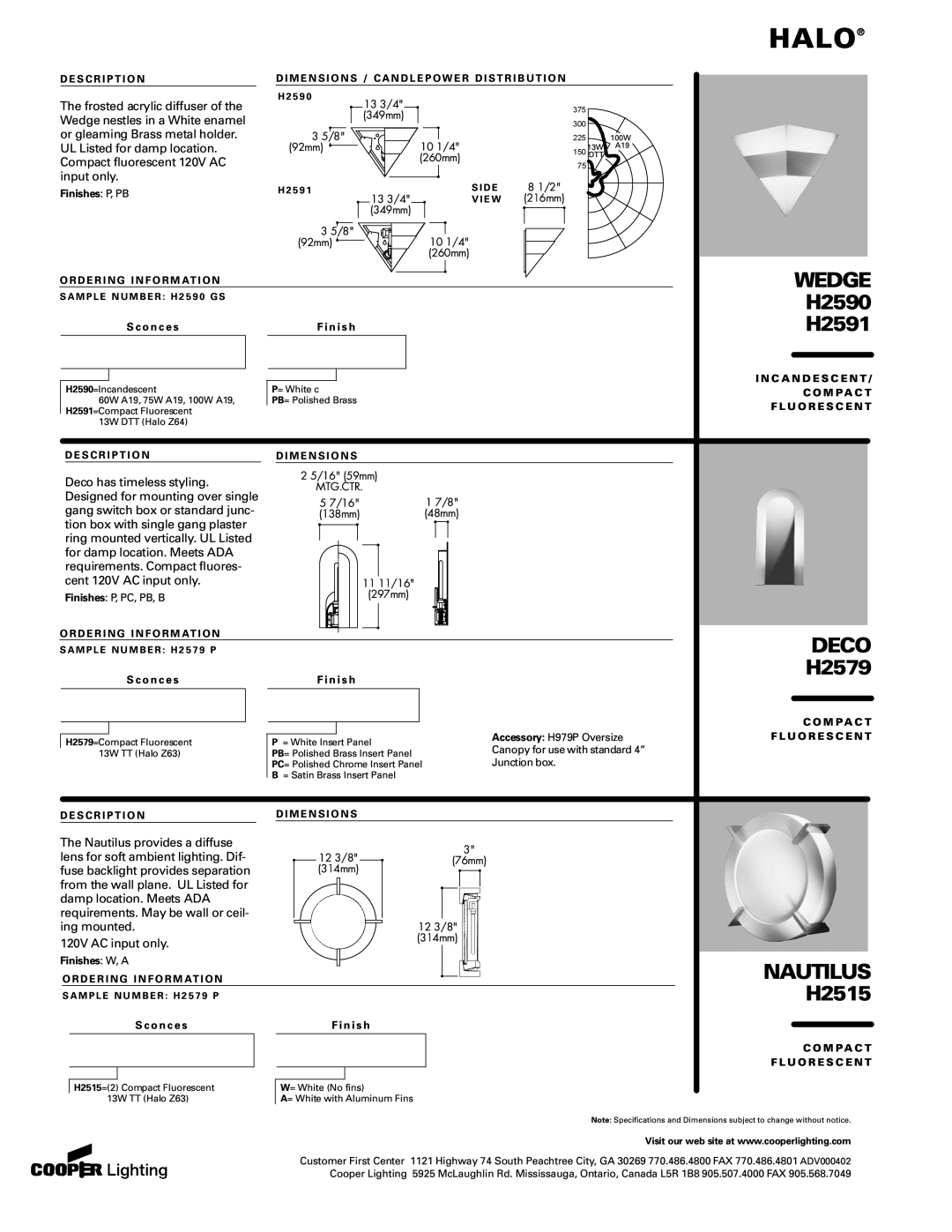 Halo Lighting System H2587, H2586, H2592, H2593 manual , , , , , , ,  