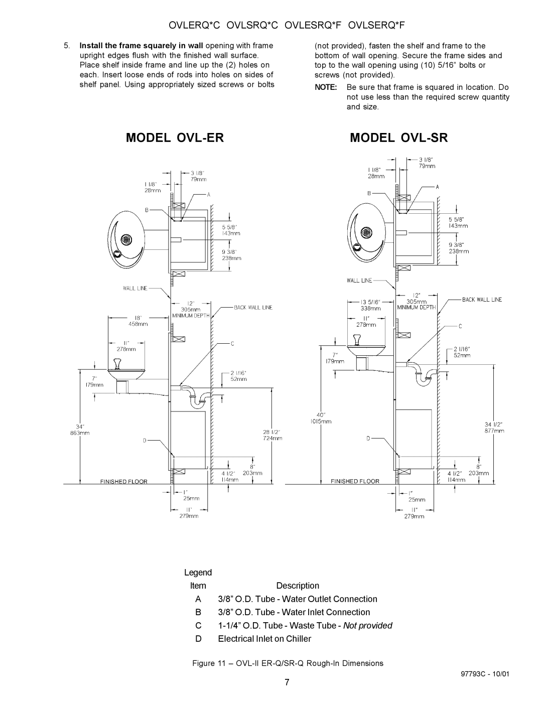 Halsey Taylor OVL-II SER-Q, OVL-II ESR-Q, OVL-II SR-Q, OVL-II ER-Q owner manual Model OVL-ER Model OVL-SR 