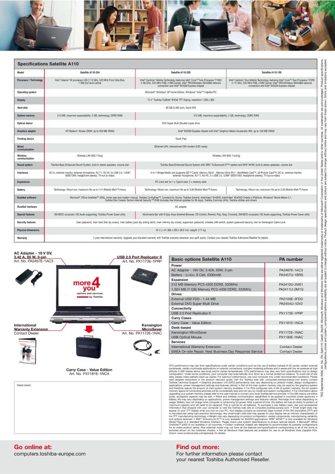 Hama A110 manual Art. No. PX1172E-1NAC, Power, Expansion, Drives, Connectivity, Carry Cases, Desk-based, Services 