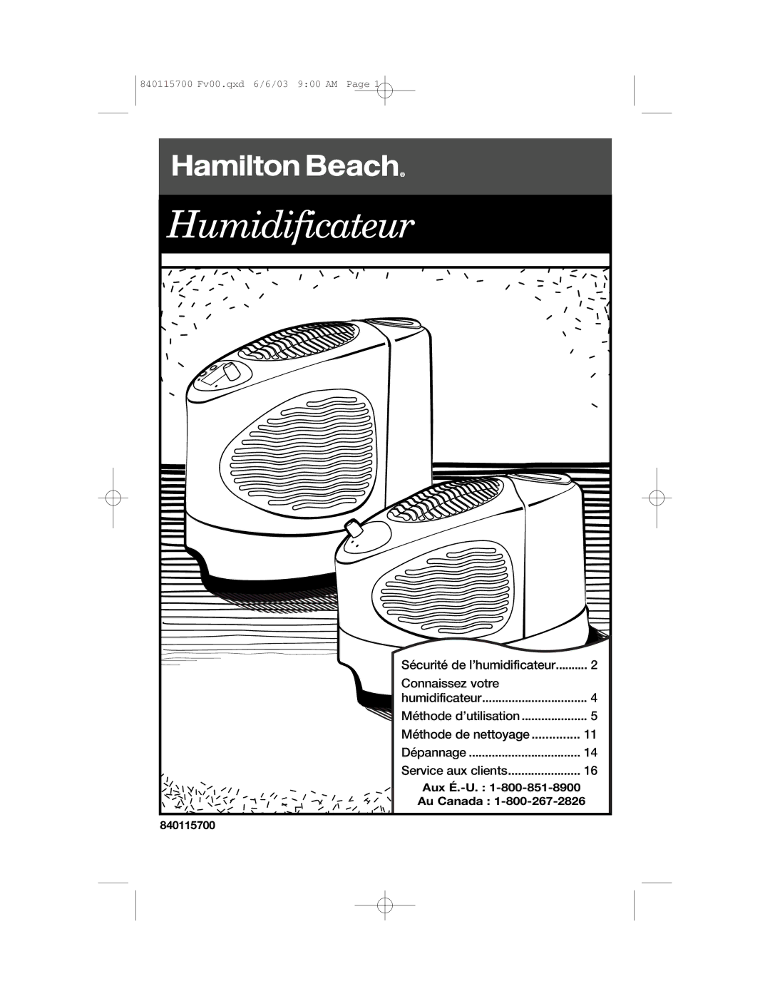 Hamilton Beach 05521, 05520C, 05518C, 05910, 05519C manual Sécurité de l’humidificateur, Connaissez votre, Méthode de nettoyage 