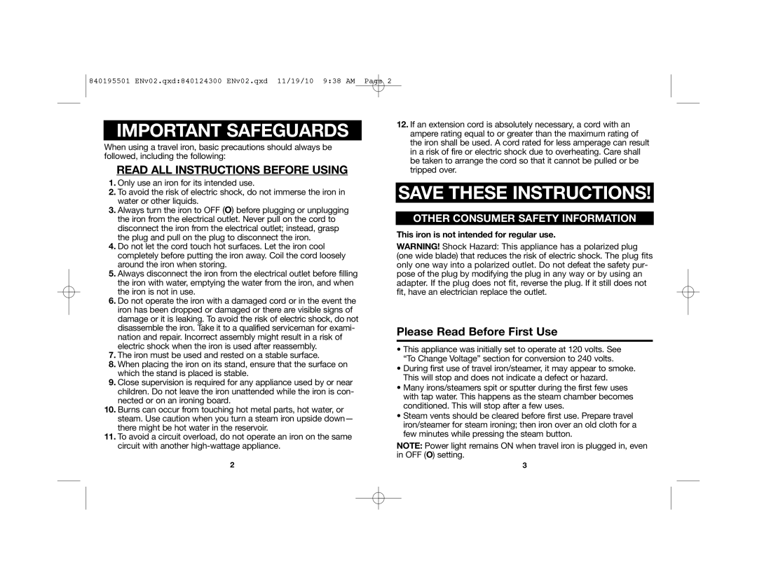 Hamilton Beach 10092 manual Important Safeguards 