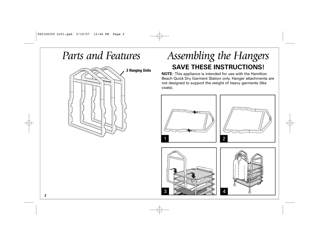 Hamilton Beach 11540 manual Parts and Features 